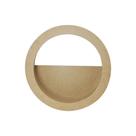 Trio de Nicho Redondo Decorativo Meio Vazado Tamanho M 30x30x10 Mdf Madeira Cru