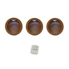 Trio de Nicho Redondo Simples 37x12cm Acompanha Kit com 3 Led Brancos e Controle - Mdf Madeira