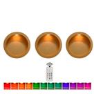 Trio de Nicho Redondo Simples 37x12cm Acompanha Kit com 3 Led Colorido e Controle - Mdf Madeira