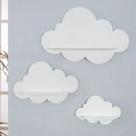 Trio De Nichos Modelo Nuvem Em Mdf Quarto De Bebê