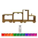 Trio de Nichos Modelo Trenzinho Prateleira Acompanha Kit com 3 Led Colorido Madeira Mdf