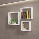 Trio De Nichos quadrado 30/25/20mdf Branco 10cm Trio De Nichos quadrado 30/25/20mdf Branco 10cm