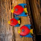 Trio de peixe de Ceramica de pendurar Enfeite decoração