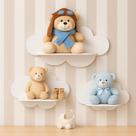 Trio de Prateleiras de Nuvem Para Decoração Nichos em MDF Quarto Infantil