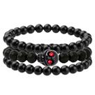 Trio de Pulseiras Caveira com Olhos vermelhos brilhantes Unissex Masculino Feminino Adaptável ao pulso