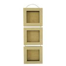 Trio de Quadrinhos Pendurar Enfeite Decoração Mdf Madeira