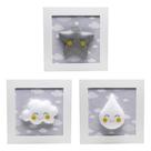 Trio De Quadros Chuva de Amor Cinza Quarto Bebê Infantil Menina Menino