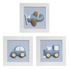 Trio De Quadros Transporte Quarto Bebê Infantil Menino Trio De Quadros Transporte Quarto Bebê Infantil Menino