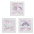 Trio De Quadros Unicórnio Quarto Bebê Infantil Menina Trio De Quadros Unicórnio Quarto Bebê Infantil Menina