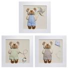 Trio De Quadros Ursinhos Com Brinquedos Quarto Bebê Infantil Menino Trio De Quadros Ursinhos Com Brinquedos Quarto Bebê Infantil Menino