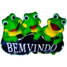 Trio de Sapos Bem-Vindo para Sala e Escritório Decor Azul Marinho