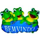 Trio de Sapos Bem-Vindo para Sala e Escritório Decor Azul