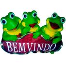 Trio de Sapos Bem-Vindo para Sala e Escritório Decor Marsala