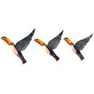Trio De Tucano De Asa 3D Decoração De Casa Jardim Quintal