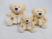 Trio De Ursinhos Ted Com Laço Para Nichos 14cm 20cm 25cm