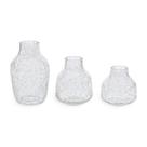 Trio de vaso decorativos em vidro incolor mart