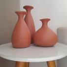 Trio de vaso garrafa Porto de ceramica enfeite decoração casa rack mesa escritório