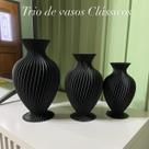 Trio de Vasos Decorativos Clássicos Decoração Sala Quarto Escritório Rack Plástico Flores Artificiais Trio de Vasos Decorativos Clássicos Decoração Sala Quarto Escritório Rack Plástico Flores Artificiais