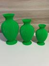 Trio de Vasos Decorativos Clássicos Decoração Sala Quarto Escritório Rack Plástico Flores Artificiais