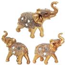 Trio Elefantes Decorativo Resina Indiano Sabedoria Sorte 3 Trio Elefantes Decorativo Resina Indiano Sabedoria Sorte 3