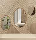 Trio Espelho de Vidro Oval Londres com Borda Amarela 80x50x40