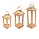 Trio Lanternas Marroquinas em Madeira Pinus P M G Decoração Rústica e Criativa