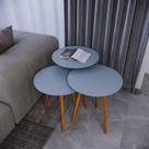 Trio Mesa Lateral de Canto 56cm X 45cm Cinza Cristal Trio Mesa Lateral de Canto 56cm X 45cm Cinza Cristal