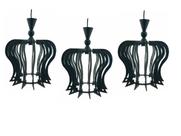 Trio Pendente Madeira Lustre Luminária Rústico Soquete 80cm