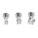 Trio Piercing Ponto de Luz com Zircônias Rosca Interna