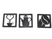Trio Placas Cantinho Do Café Preto
