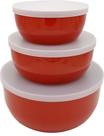 Trio Potes P M G Vermelho com Tampas