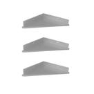 Trio prateleiras canto em MDF Kit com 3 prataleiras cantoneira