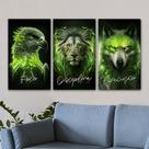 Trio Quadro Decorativo Disciplina Foco Execução Telas Canvas Sala Quarto Escritório