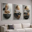 Trio Quadros com Moldura e Acrilico Cristal Vidro Dourado 3D Abstrato Kit 3 Quadros para Sala, Quarto ou Escritório