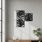 Trio Quadros Decorativos Flora Minimalista Natural Dupla Face