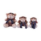 Trio Urso Aviador Para Nicho de Luxo 15 cm 20 cm 25 cm Várias Cores