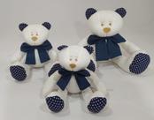 Trio Ursos Articulados Poá Marinho-22cm-18cm-14cm P/nichos