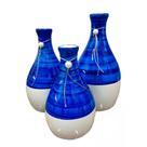 Trio Vasos Garrafas em Cerâmica de Sala Decor - Azul