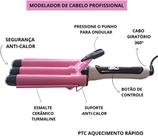 Triondas Modelador de Cachos 25mm Prancha Profissional Bivolt Turmalina Cerâmica Ondas Perfeitas 25mm