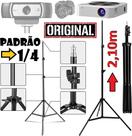 Tripé 2,10m Suporte Reforçado Para Câmera Webcam Smartphone Projetor Estúdio Iluminação Data Show Foto Vídeo Ajustável