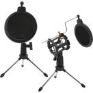 Tripé De Mesa Com Pop Filter Para Microfone Pequeno Pedestal