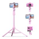 Tripé de telefone e bastão de selfie UbeeSize 67 com controle remoto rosa
