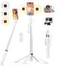 Tripé de telefone Selfie Stick Funxee 180 cm com controle remoto e 2 LEDs