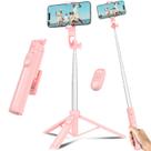 Tripé de viagem Selfie Stick Liphisy para celular rosa