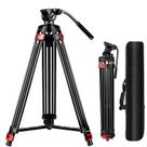 Tripé de vídeo MACTREM 82/210 cm com carga de cabeça de fluido de 360 de 15 kg