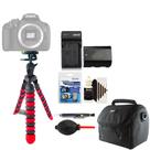 Tripé flexível+bateria de substituição+kit de limpeza para Canon