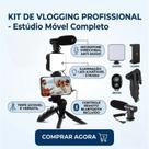 Tripé Para Celular Profissional Com Luz LED + Microfone Kit Gravação TikTok YouTube Instagram Ajus