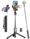 Tripé Selfie Stick qirita 42" com luz de preenchimento para iPhone/Android