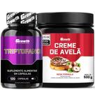Triptofano 120 Caps + Creme Avelã Fit 500g Growth