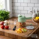 Triturador Alimentos Mini Processador Elétrico 4x1 Cortador Legumes Temperos Alho Cebola Recarregável USB Sem Fio Lâmina Inox Picador Portátil Cozinha